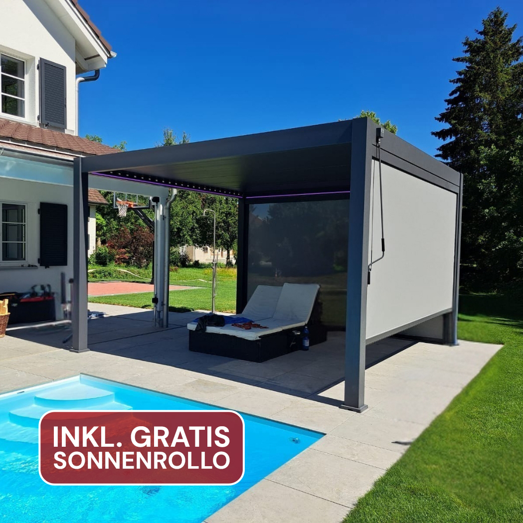 Ventaris Pergola Deluxe Plus 4x4m mit Lamellendach Anthrazit