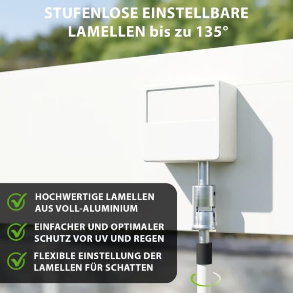 Weide Pergola Deluxe Plus 4x4m mit Lamellendach Weiss – Bild 4