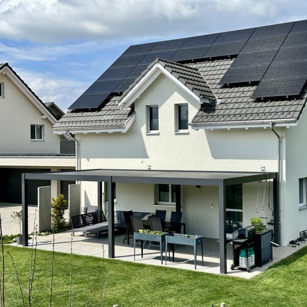 Weide Pergola Deluxe Plus 4x8m mit Lamellendach Anthrazit