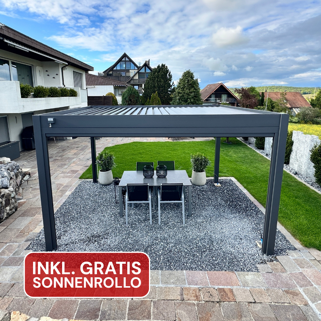 Ventaris Pergola Deluxe Plus 3x3.6m mit Lamellendach Anthrazit