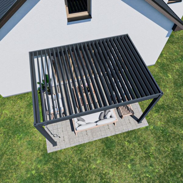 Weide Wandpergola Deluxe Plus 3x4m Anthrazit – Bild 4