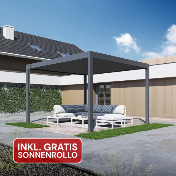 Ventaris Pergola Deluxe Plus 3.6x4m mit Lamellendach Anthrazit