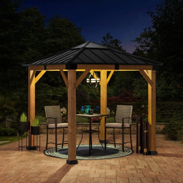Cortina Pavillon 2.73x2.73m Zedernholz Anthrazit – Bild 4