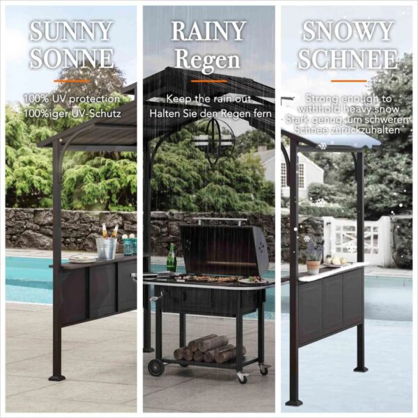 Grill Pavillon Davos 152 cm x 244 cm Anthrazit – Bild 8
