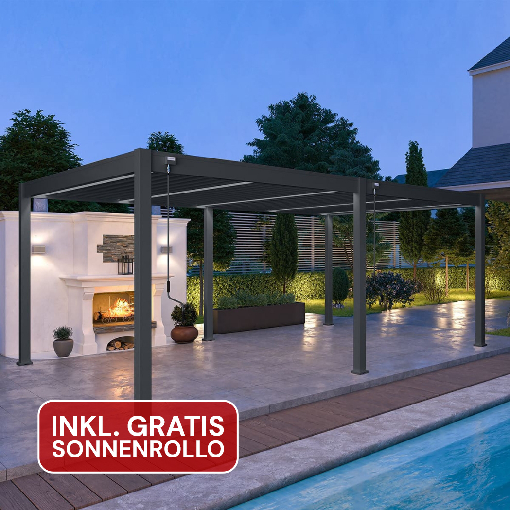 Ventaris Pergola Deluxe Plus 4x6m mit Lamellendach Anthrazit