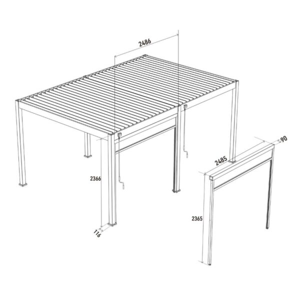 Sonnenrollo für Weide Pergola 2.65m Sand – Bild 4