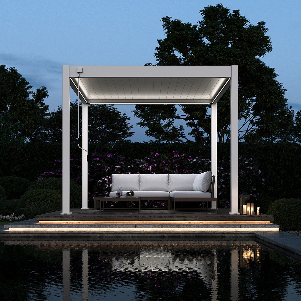 Ventaris Pergola Deluxe Plus 3x3m Weiss mit LED-Beleuchtung – Bild 3