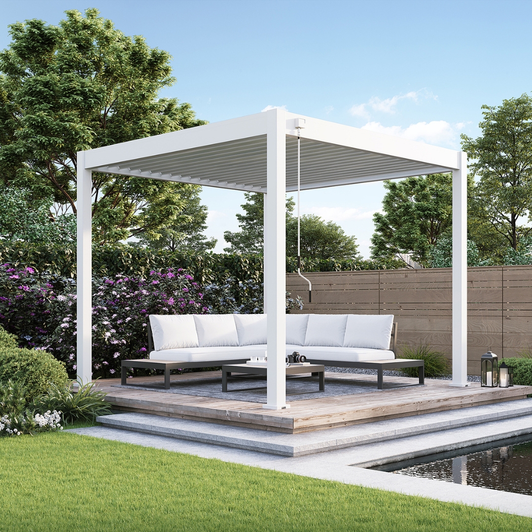 Ventaris Pergola Deluxe Plus 3x3m Weiss mit LED-Beleuchtung – Bild 2