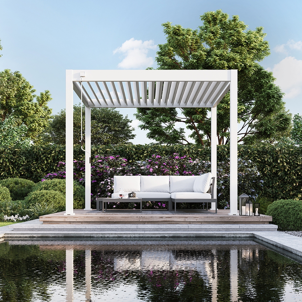 Ventaris Pergola Deluxe Plus 3x3m Weiss mit LED-Beleuchtung – Bild 4