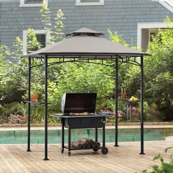Grill Pavillon Linas 152 cm x 244 cm Grau – Bild 3
