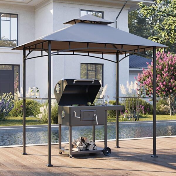 Grill Pavillon Linas 152 cm x 244 cm Grau – Bild 4