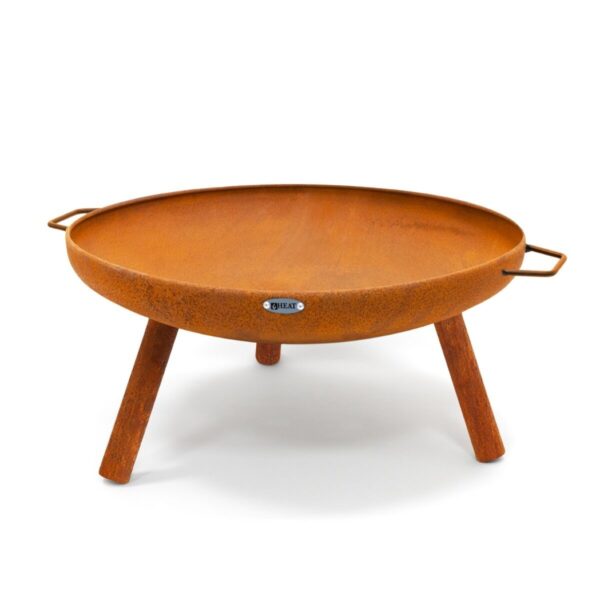 HEAT Feuerschale Classic Ø60 cm Fuss & Handgriff rostbraun