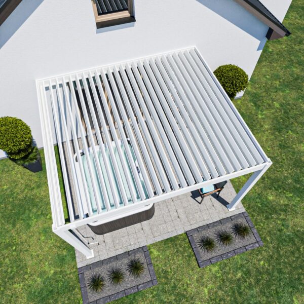 Weide Wandpergola Deluxe Plus 3x3.6m Weiss – Bild 3