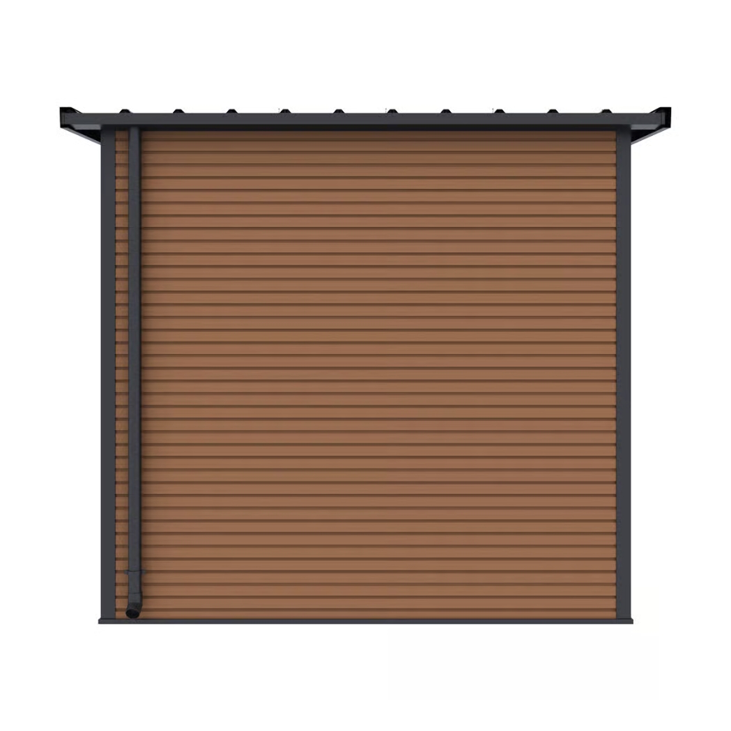 Gartenhaus mit Doppeltür aus Aluminium und WPC 218x218x226 cm Wetterfest in Teak-Optik – Bild 5