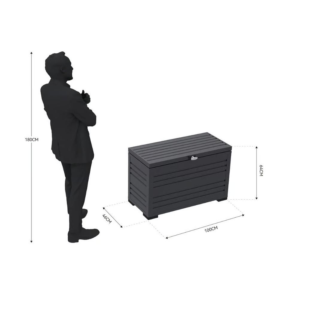 Ventaris Gartenbox wasserdicht & abschliessbar | 100 x 64 x 46 cm | 284 Liter | Anthrazit – Bild 5