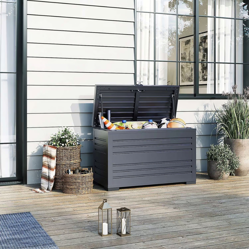 Ventaris Gartenbox wasserdicht & abschliessbar | 100 x 64 x 46 cm | 284 Liter | Anthrazit – Bild 2