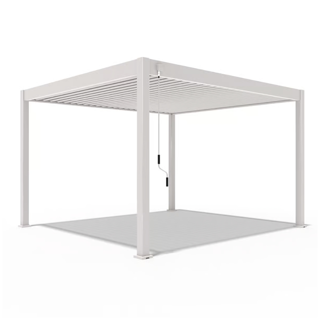 Weide Pergola Deluxe Plus | Voll Aluminium freistehend | 3.6x4m | Lamellendach Ivory Sand – Bild 4