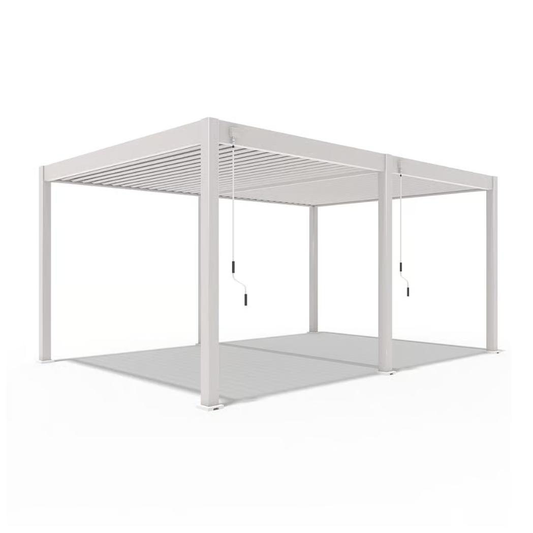 Weide Pergola Deluxe Plus | Voll Aluminium freistehend | 3.6x5.3m | Lamellendach Ivory Sand – Bild 2