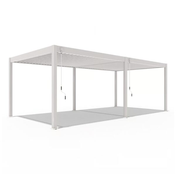 Weide Pergola Deluxe Plus | Voll Aluminium freistehend | 3.6x7.2m | Lamellendach Ivory Sand – Bild 3