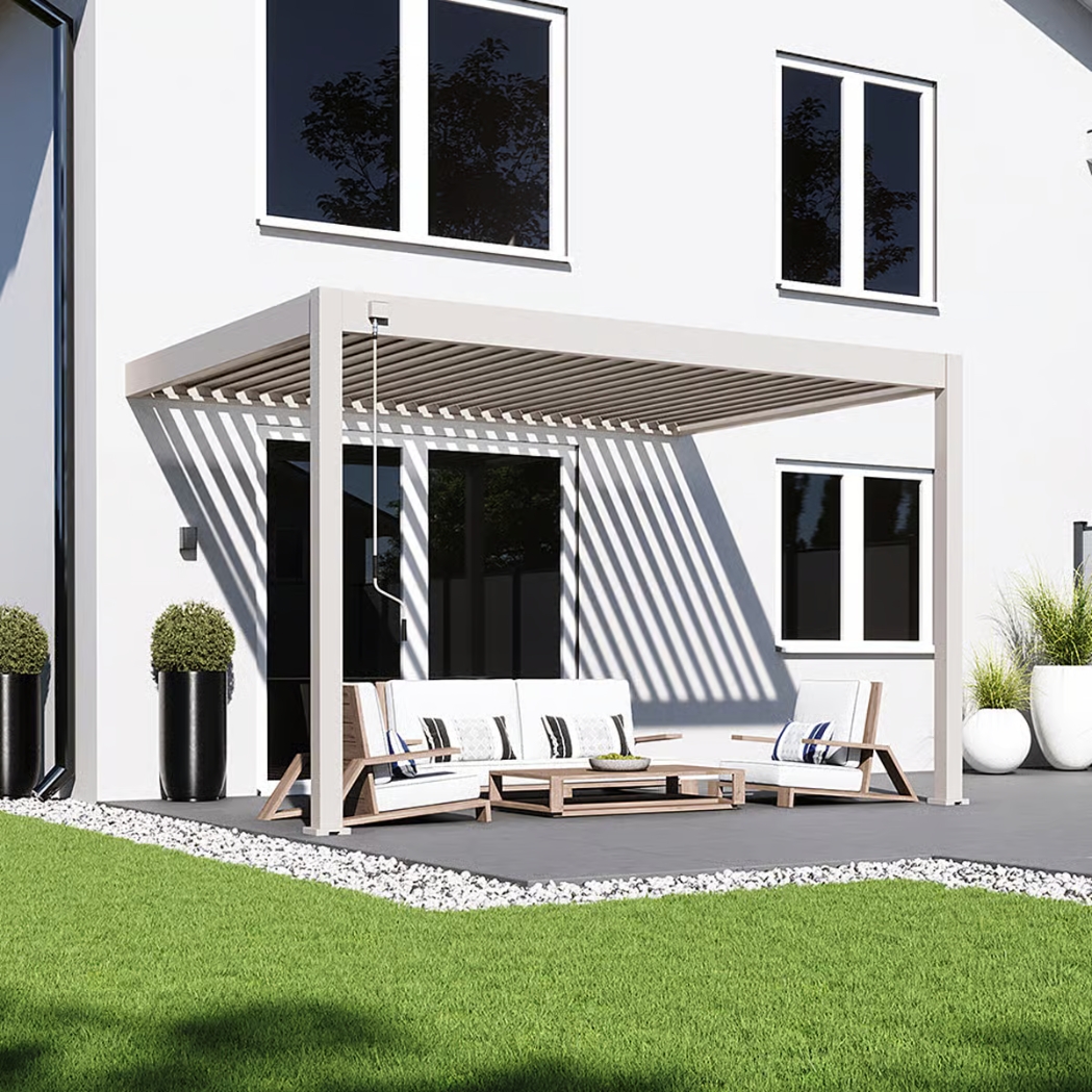 Weide Wandpergola Deluxe Plus 3x4m Sand