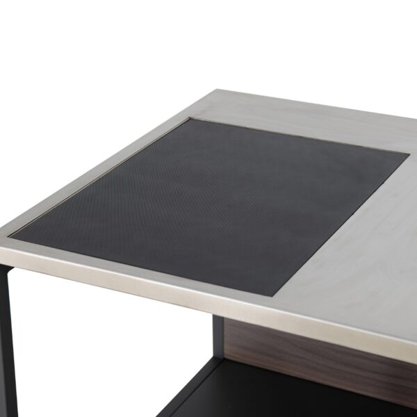 Aussenküchenregal mit Arbeitsfläche, 3 offene Ablageflächen, stapelbar, Holzmaserung, einfache Montage, B 0.54m H 0.92m – Bild 9
