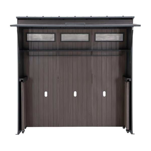 Outdoor-Küche Gartenhaus 220 cm x 94 cm x 226 cm ohne Einrichtung Anthrazit – Bild 5