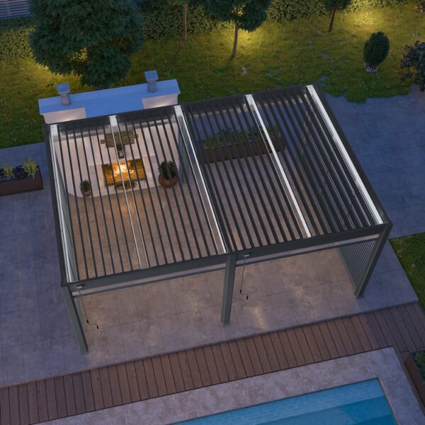 Ventaris Pergola Deluxe Plus 4x6m mit Lamellendach Anthrazit – Bild 3