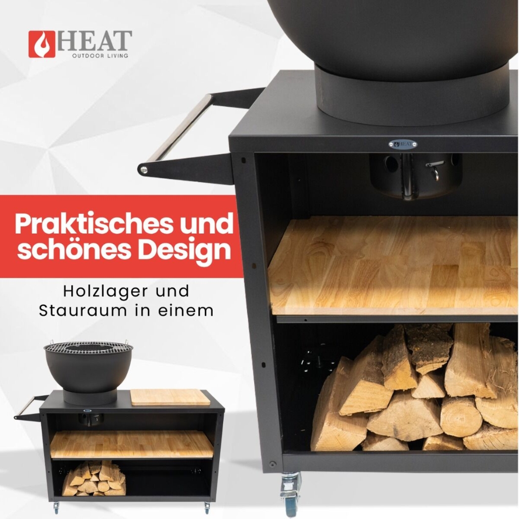 HEAT Trolle Outdoor-Küche Schwarz – Bild 6