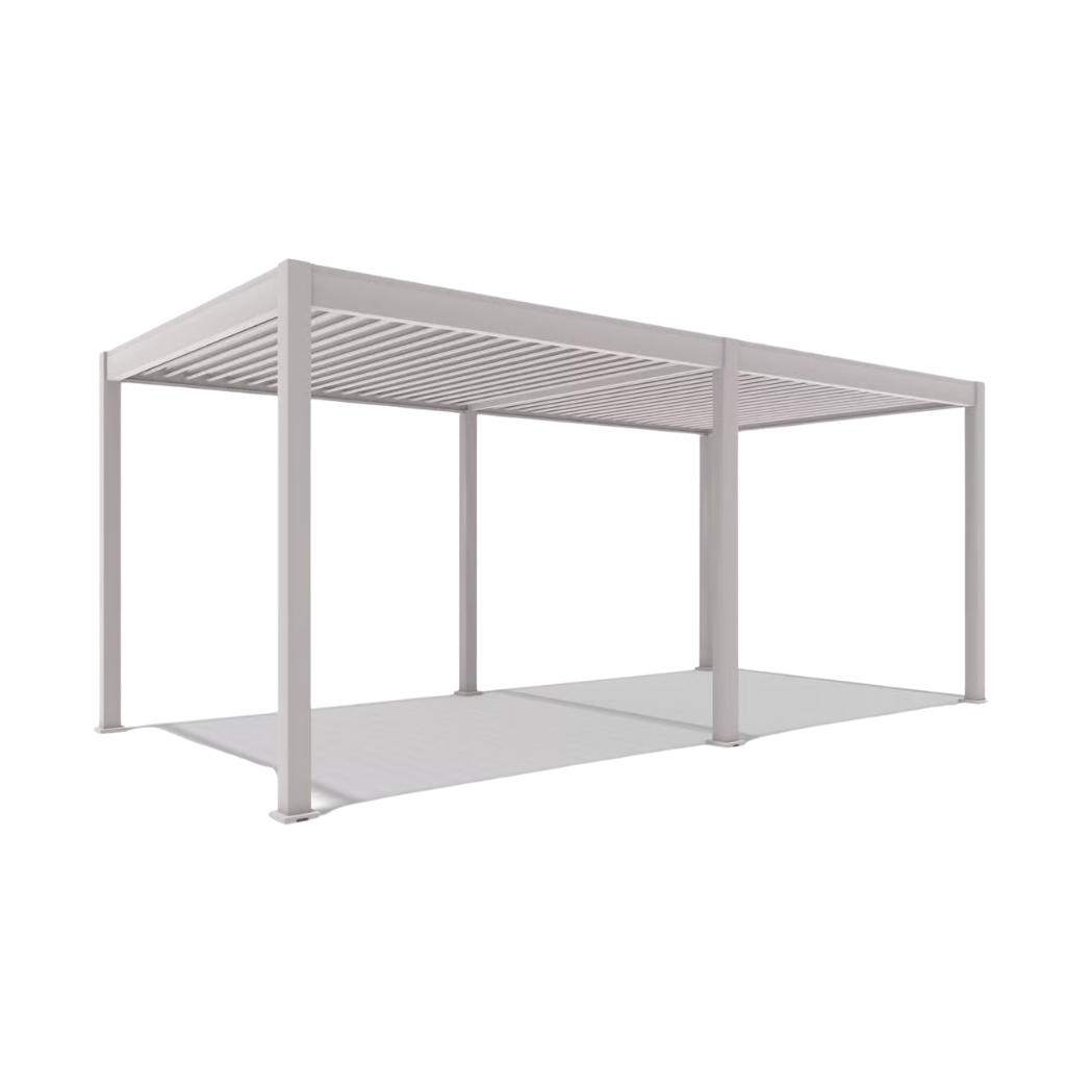 Weide elektrische Pergola 3x6m Ivory Sand mit LED – Bild 2