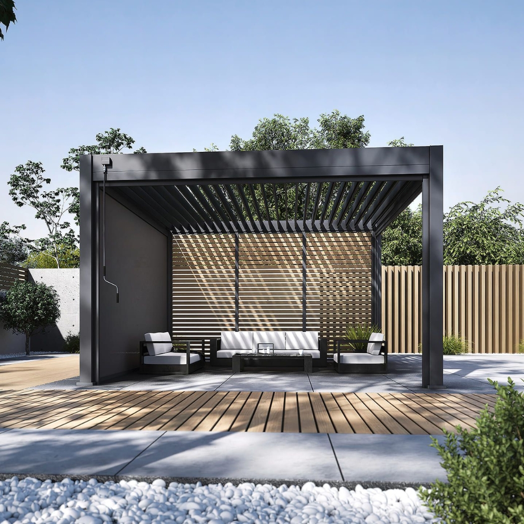 Ventaris Pergola Deluxe Plus 4x4m mit Lamellendach Anthrazit – Bild 3