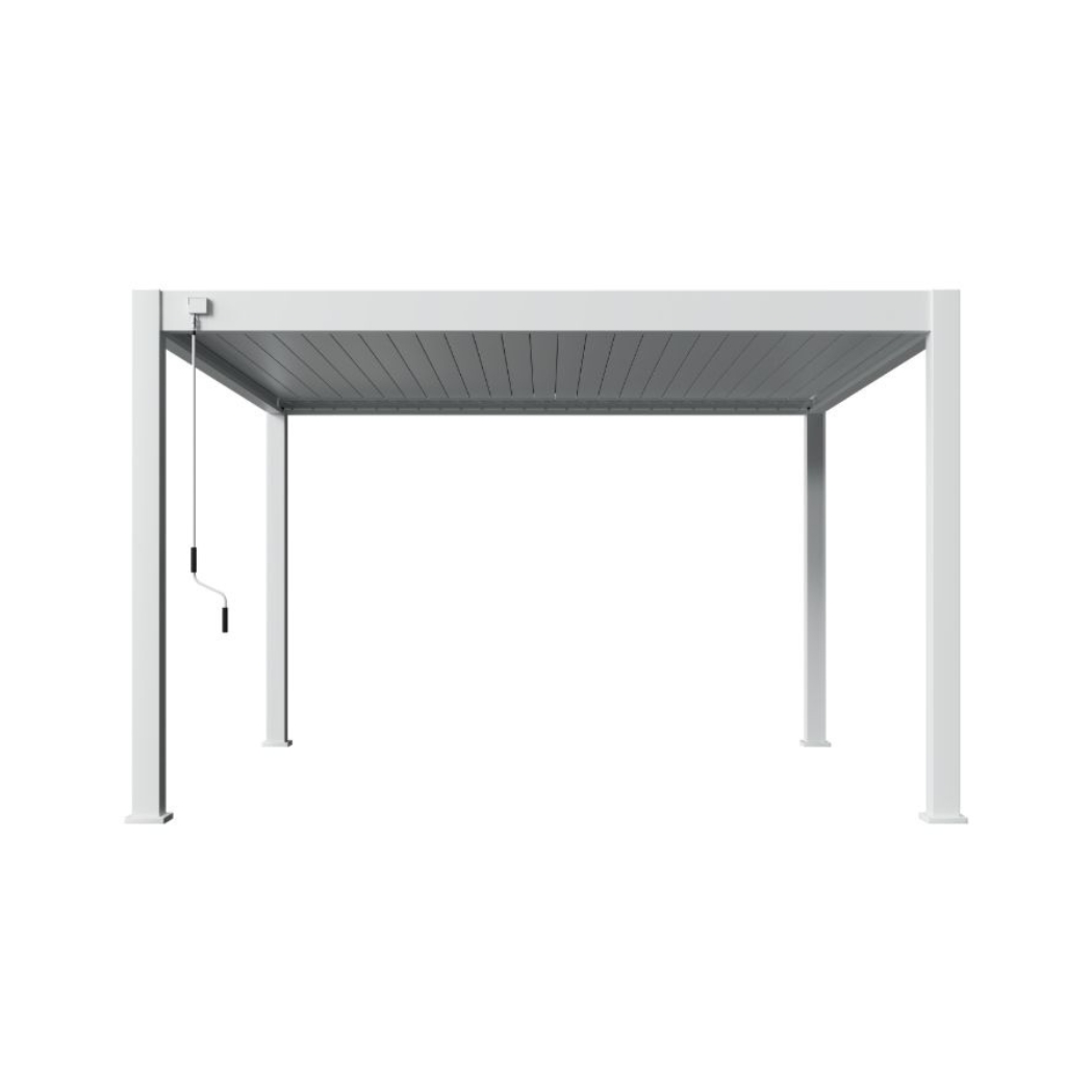 Weide Pergola Deluxe Plus 4x4m mit Lamellendach Weiss – Bild 5