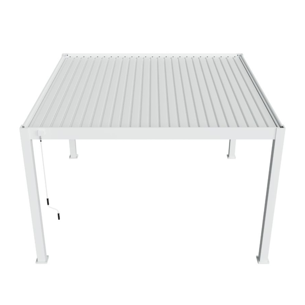 Weide Pergola Deluxe Plus 4x4m mit Lamellendach Weiss – Bild 7