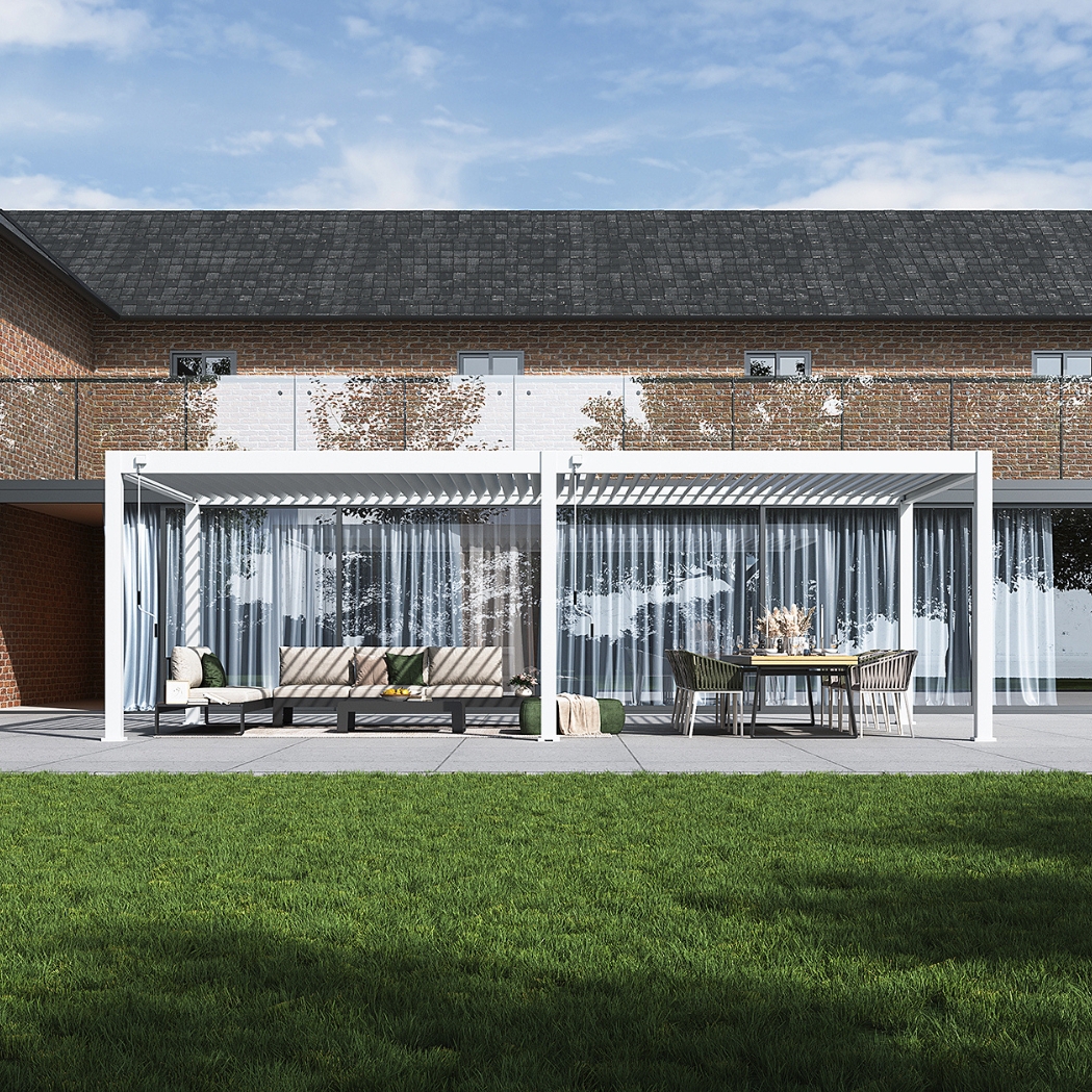 Weide Pergola Deluxe Plus 4x8m mit Lamellendach Weiss – Bild 2