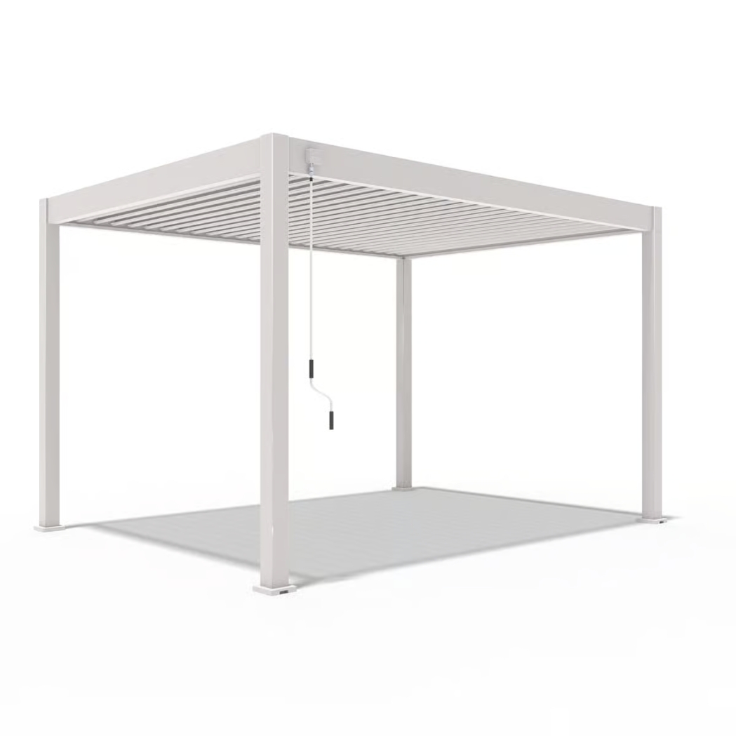 Weide Pergola Deluxe Plus | Voll Aluminium freistehend | 3x4m | Lamellendach Ivory Sand – Bild 2