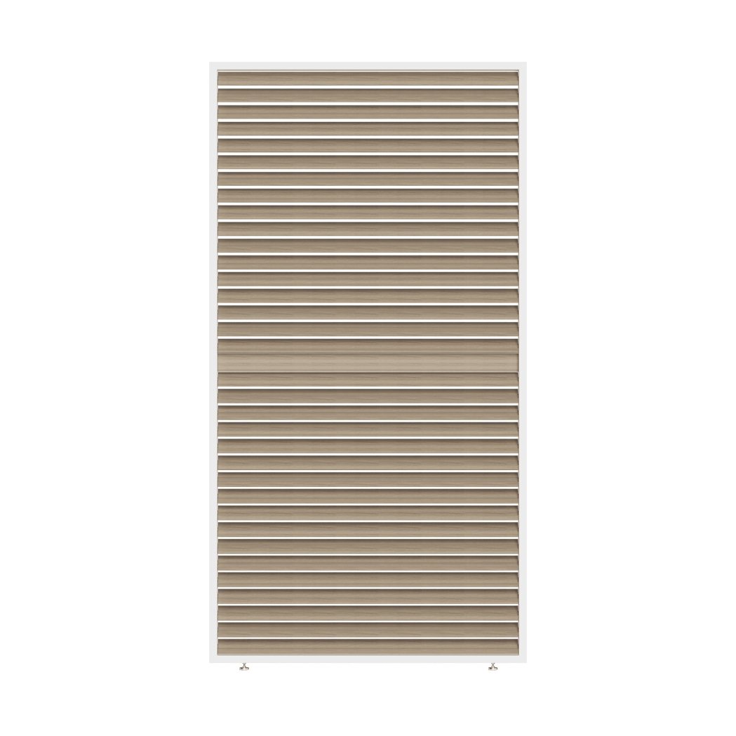 Lamellenwand in Holzoptik mit drehbaren Lamellen in Weiss – Bild 5