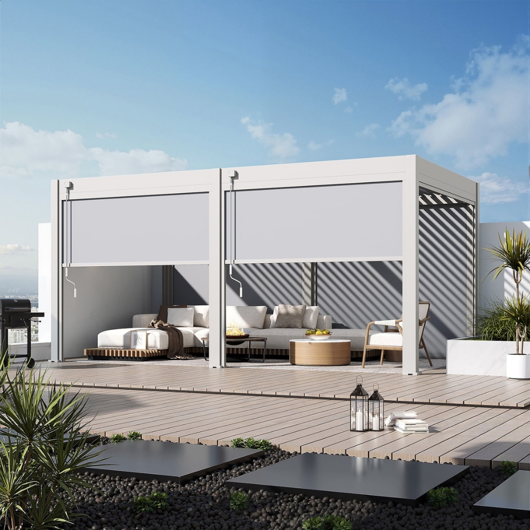 Sonnenrollo für Weide Pergola 3.00m Sand – Bild 4