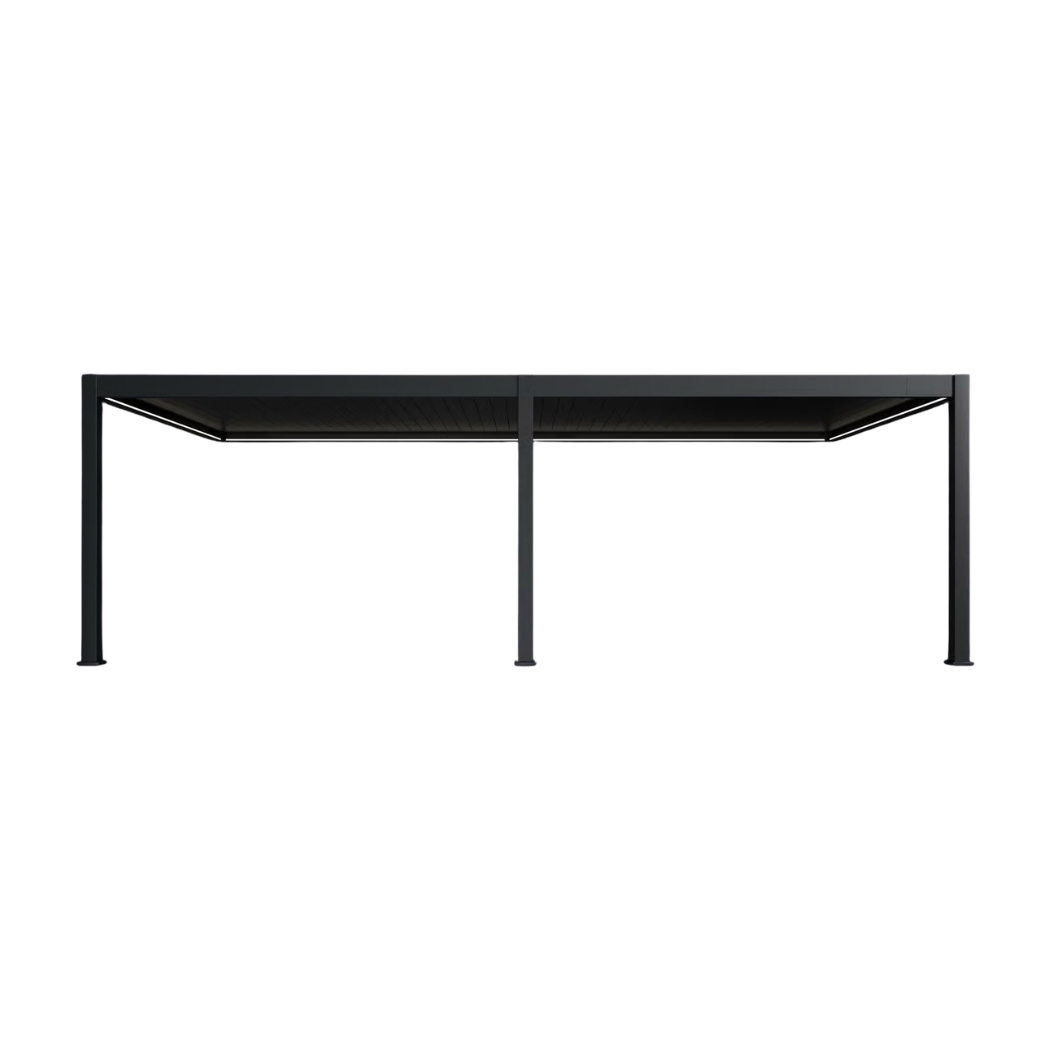 Wandpergola elektrisch 4x8m mit LED | motorisiertes Lamellendach Anthrazit – Bild 3