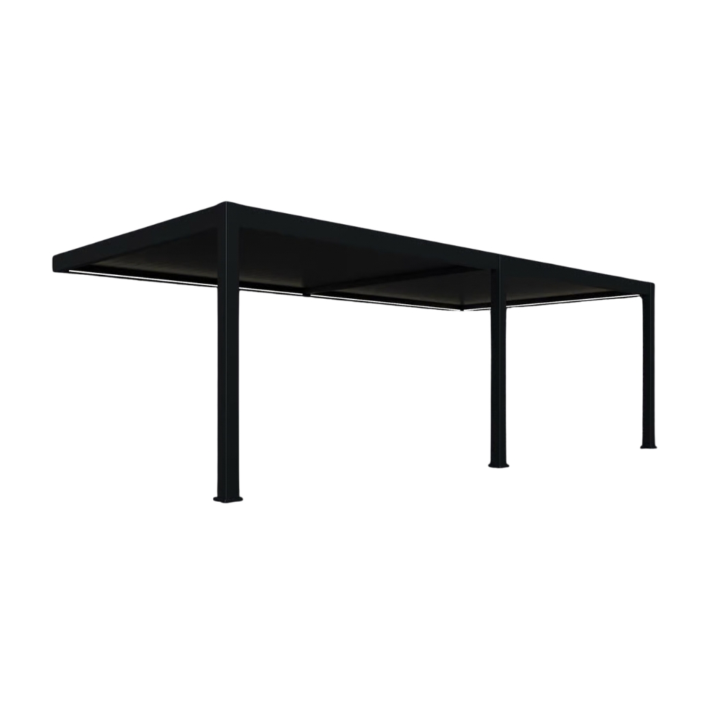 Wandpergola elektrisch 4x8m mit LED | motorisiertes Lamellendach Anthrazit – Bild 4