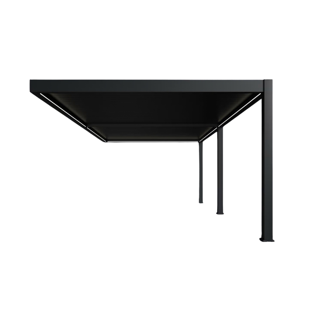 Wandpergola elektrisch 4x8m mit LED | motorisiertes Lamellendach Anthrazit – Bild 5