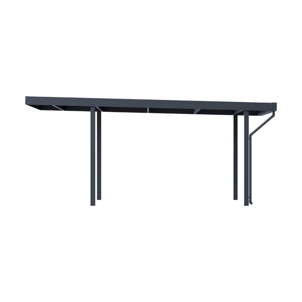 Single Carport aus Stahl | freistehend mit Pultdach | 3.2x5.5m | Anthrazit – Bild 5