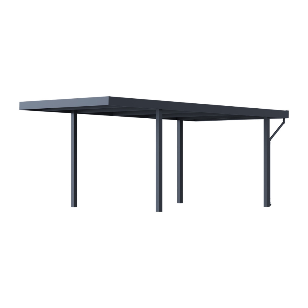 Single Carport aus Stahl | freistehend mit Pultdach | 3.2x5.5m | Anthrazit – Bild 6