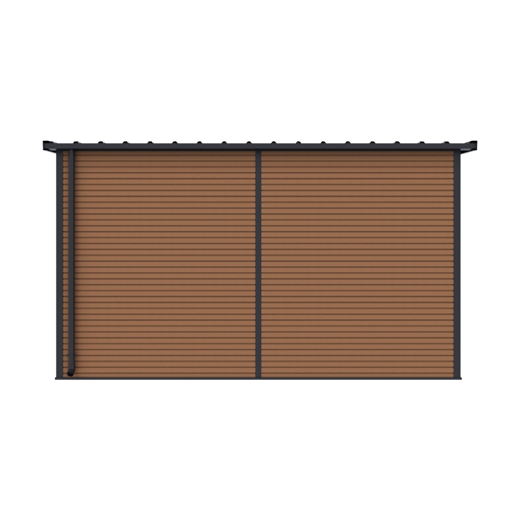 Gartenhaus mit Doppeltür aus Aluminium und WPC 338x218x226 cm | Wetterfest in Teak – Bild 6