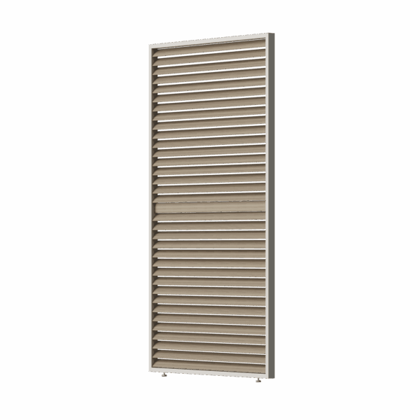 Lamellenwand in Holzoptik mit drehbaren Lamellen in Ivory Sand