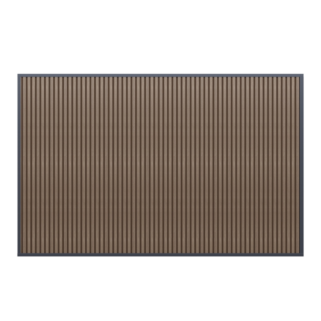 WPC Sichtschutzwand Holzoptik Teak | Lamellenwand für Pergola | modular & wetterfest – Bild 6