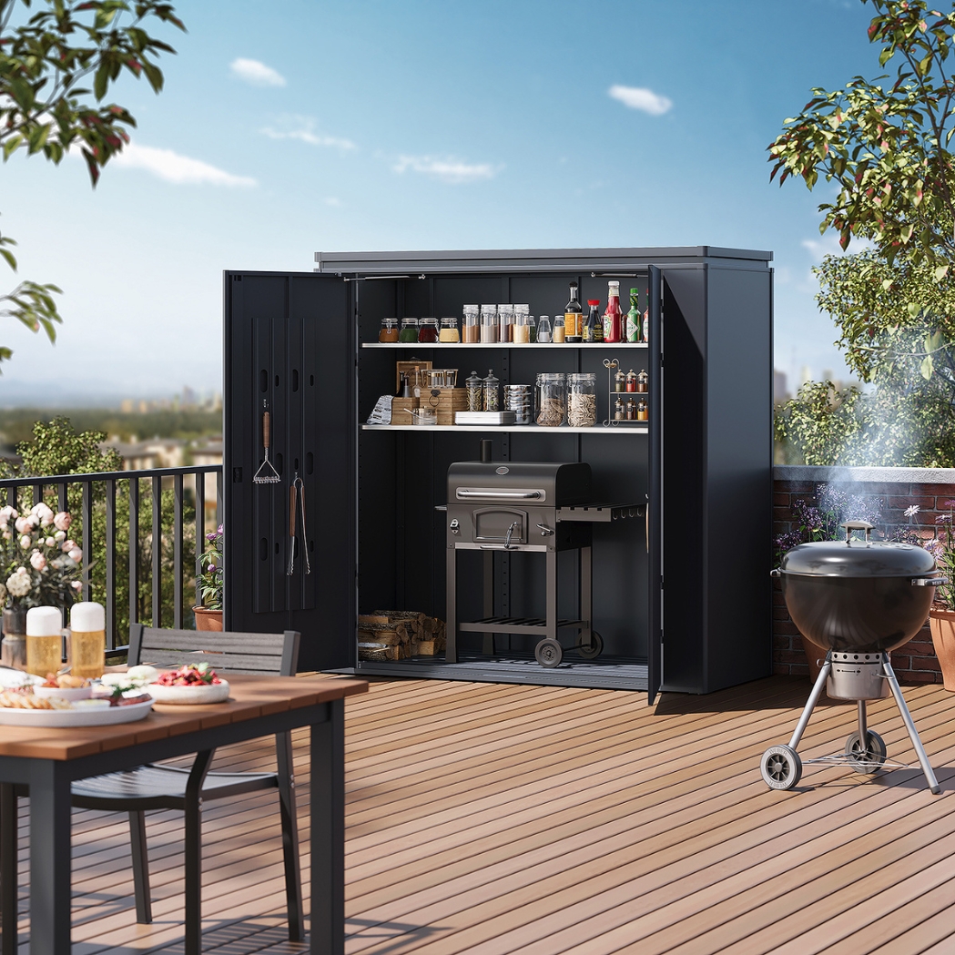 Ventaris Gartenschrank | verzinkter Stahl + Aluminium | Anthrazit – Bild 9