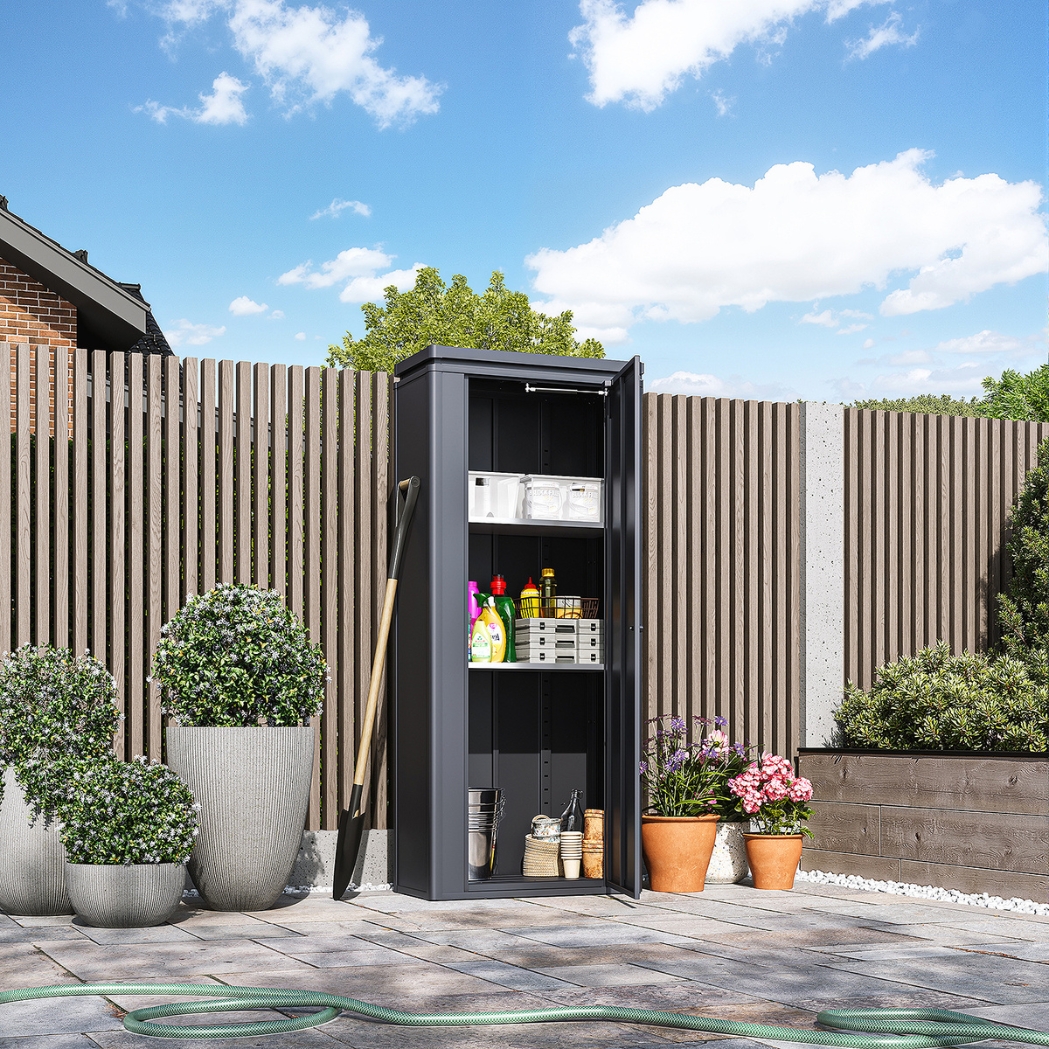 Ventaris Gartenschrank | verzinkter Stahl + Aluminium | Anthrazit