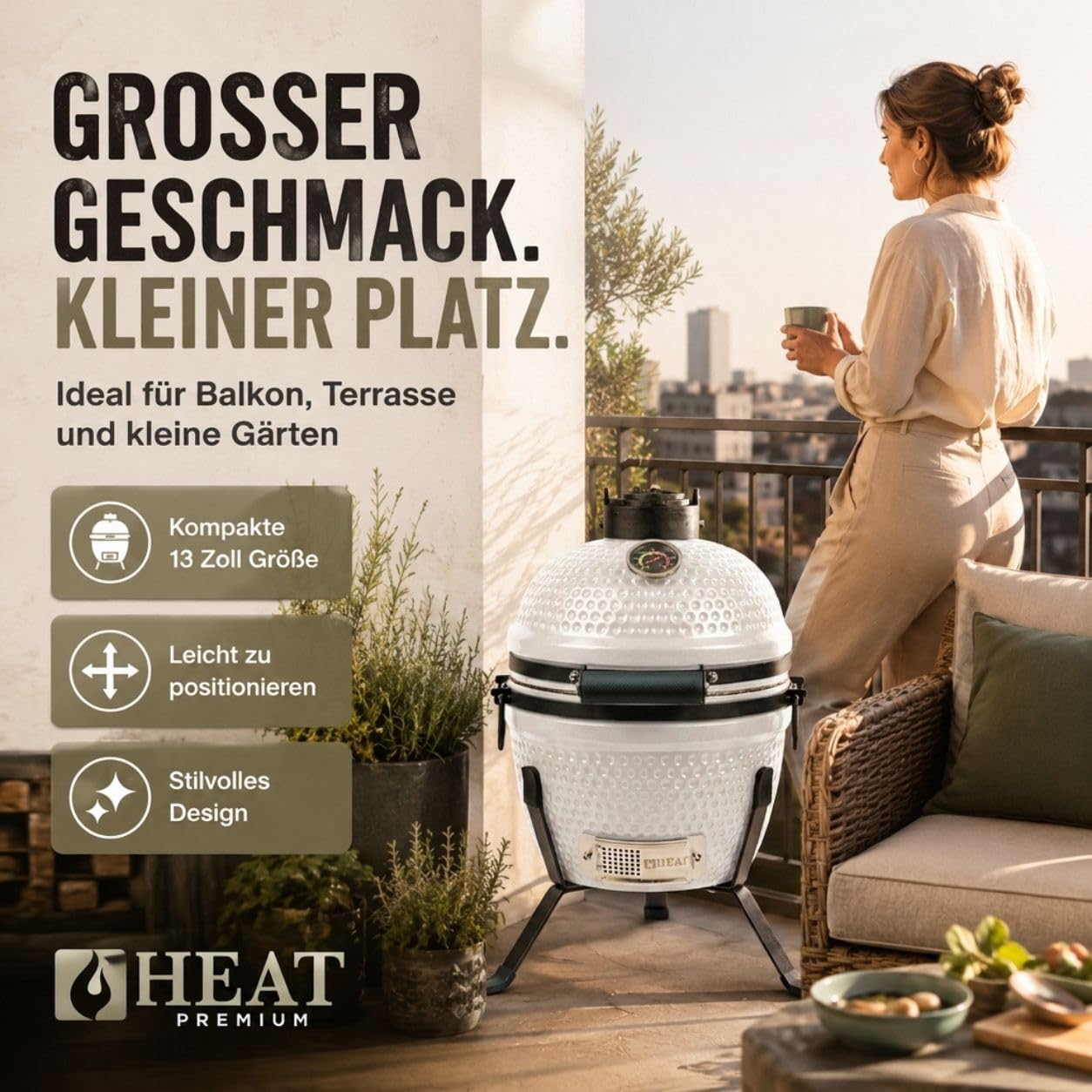 Premium Kamado Grill Fyregg 13 sand – Bild 7
