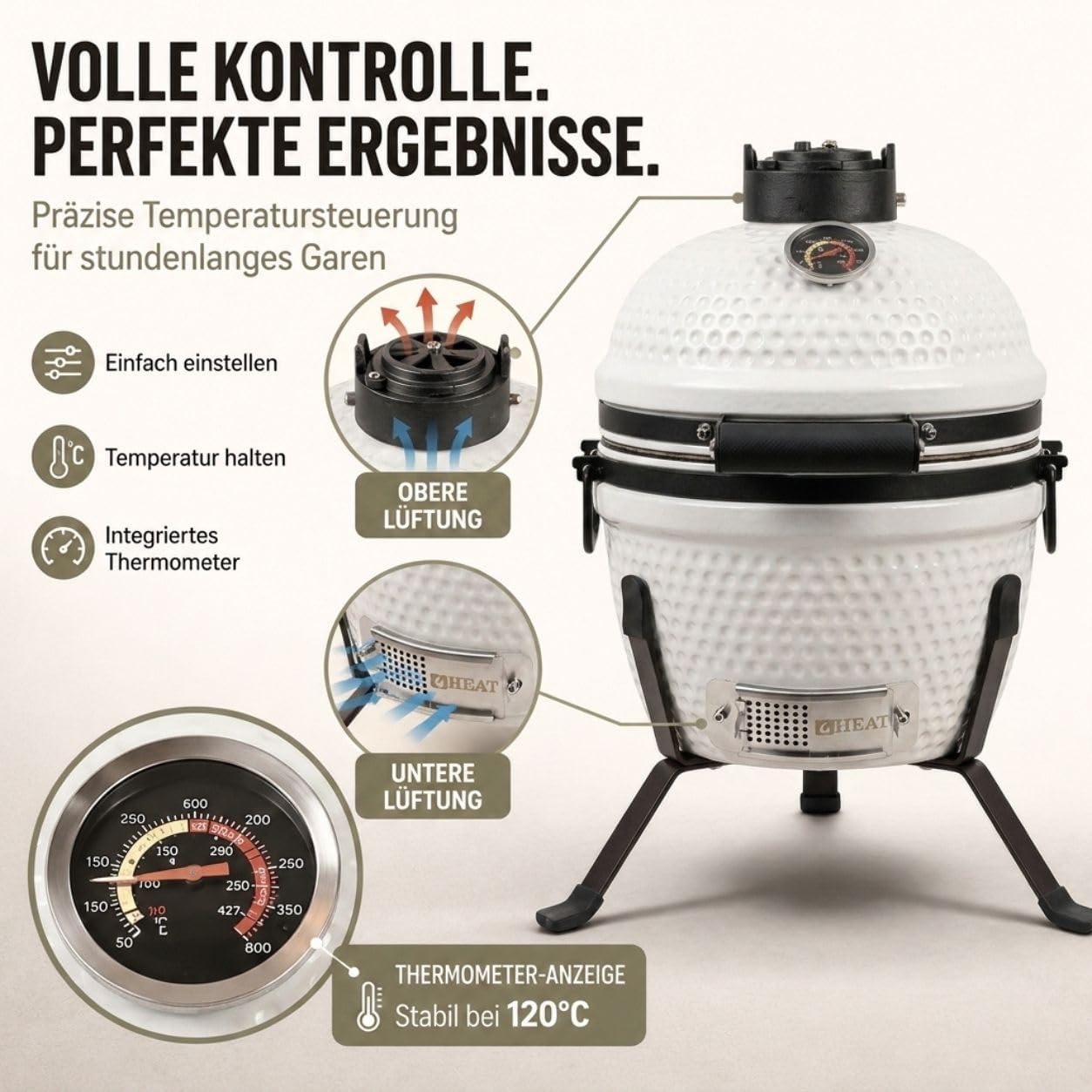 Premium Kamado Grill Fyregg 13 sand – Bild 8