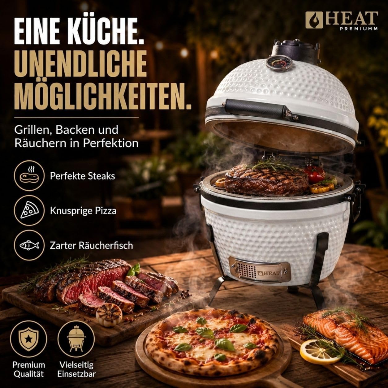 Premium Kamado Grill Fyregg 13 sand – Bild 10