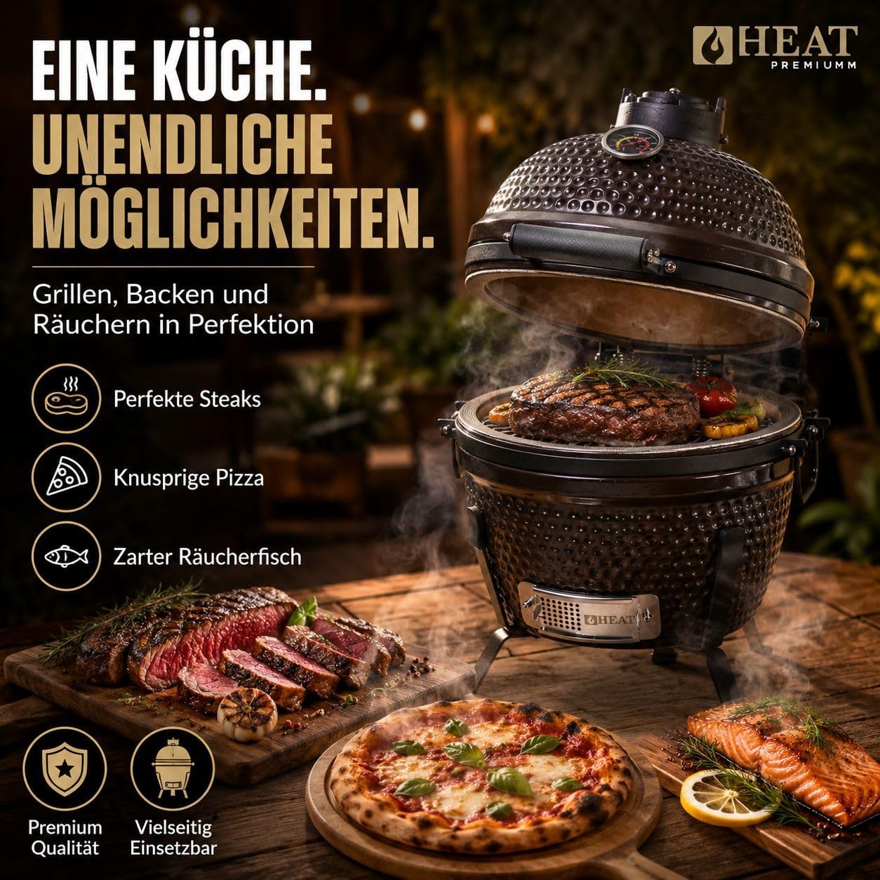 Premium Kamado Grill Fyregg 13 braun – Bild 11